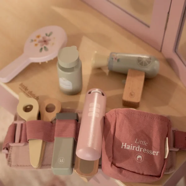 LD2514_6 Set da parrucchiera in legno – Rosa