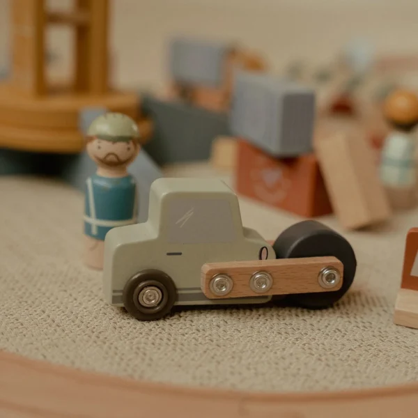 LD2542_6 Gru di legno - Multicolore - Binario ferroviario