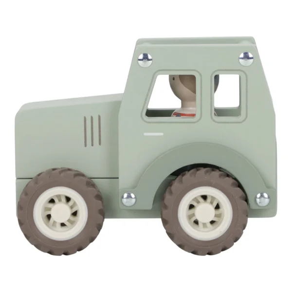 Trattore con personaggio in legno - Verde