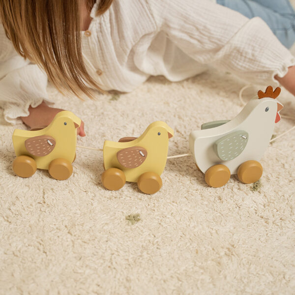 Pull along chickens Little Farm FSC