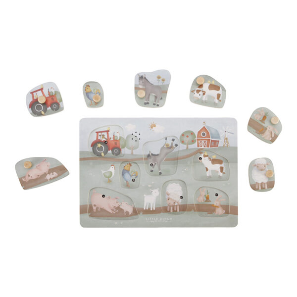 Puzzle sonoro in legno Little Farm FSC