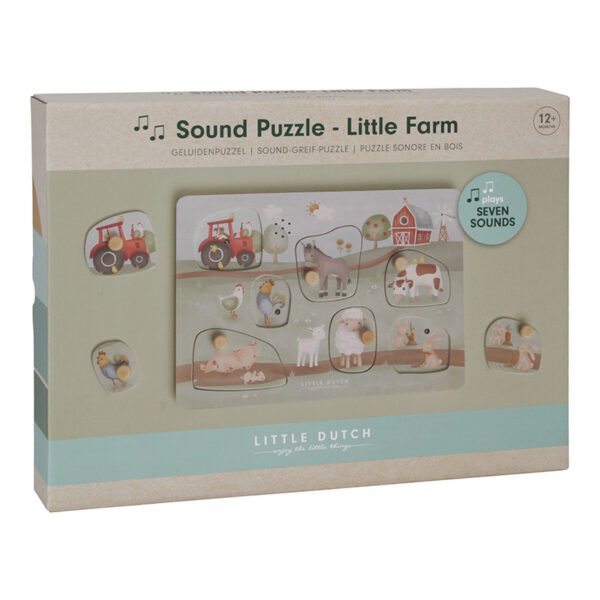 Puzzle sonoro in legno Little Farm FSC