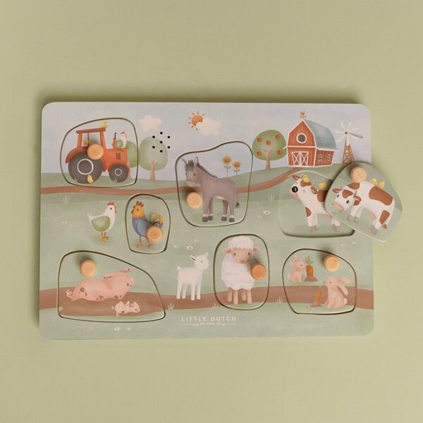 Puzzle sonoro in legno Little Farm FSC