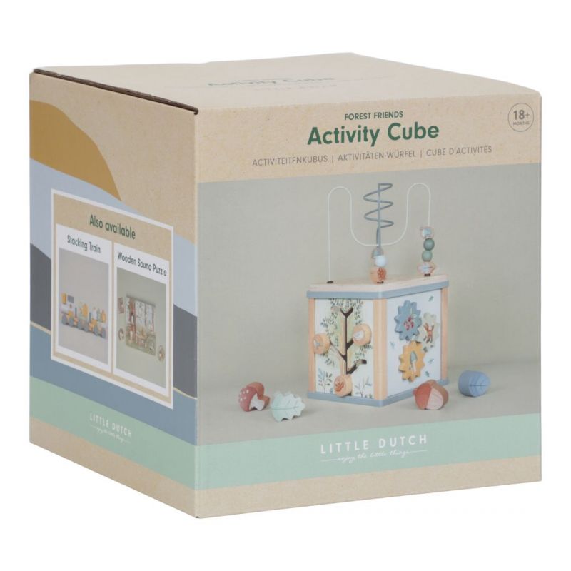 Wooden activity cube - Forest Friends FSC