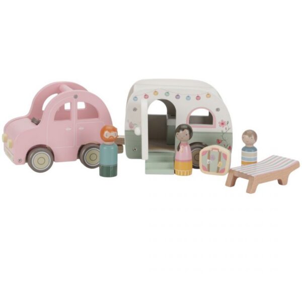 Wooden Toy Car with caravan FSC