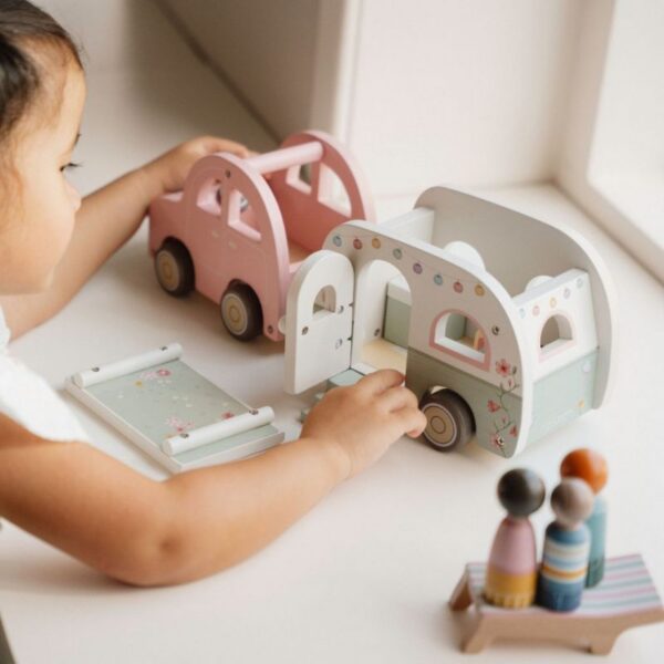 Wooden Toy Car with caravan FSC