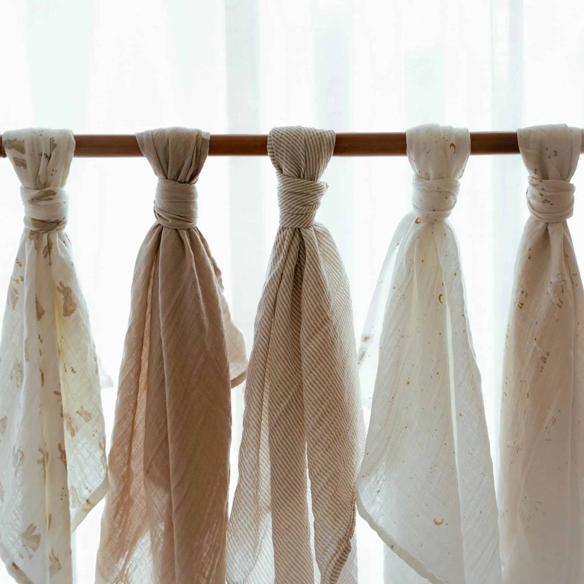 Swaddle 120 x 120 muslin Beige - immagine 2