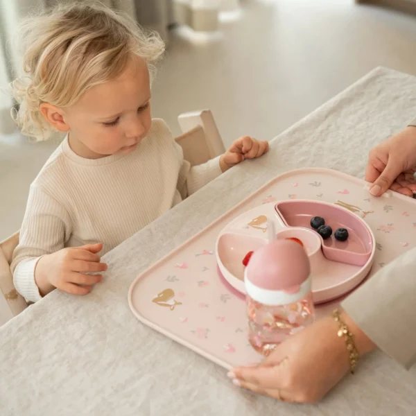 Piatto con divisori ROSA Giardino delle fate