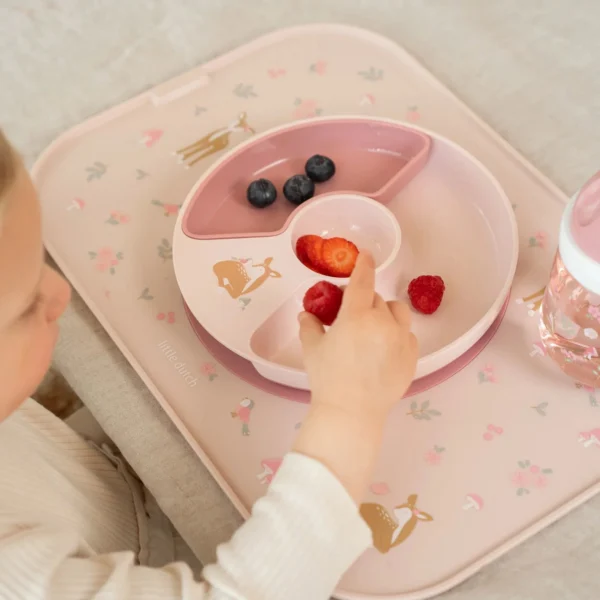 Piatto con divisori ROSA Giardino delle fate
