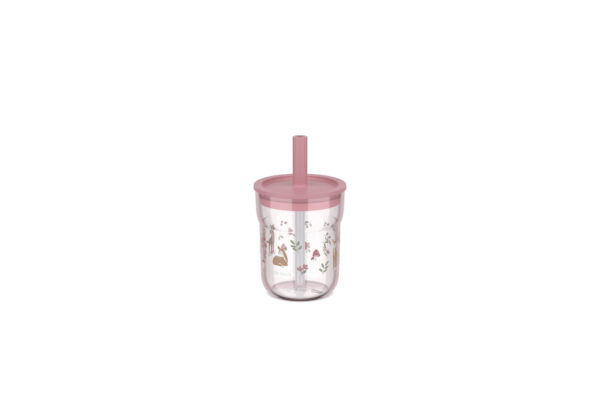 108023065406 Bicchiere con cannuccia 250 ml ROSA