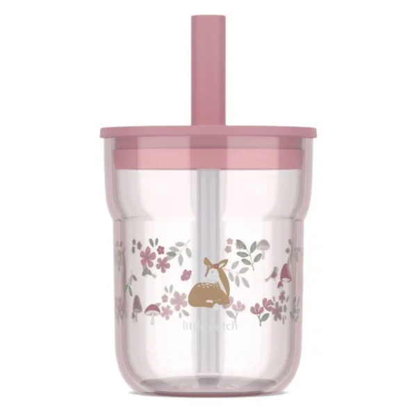 Bicchiere con cannuccia 250 ml ROSA