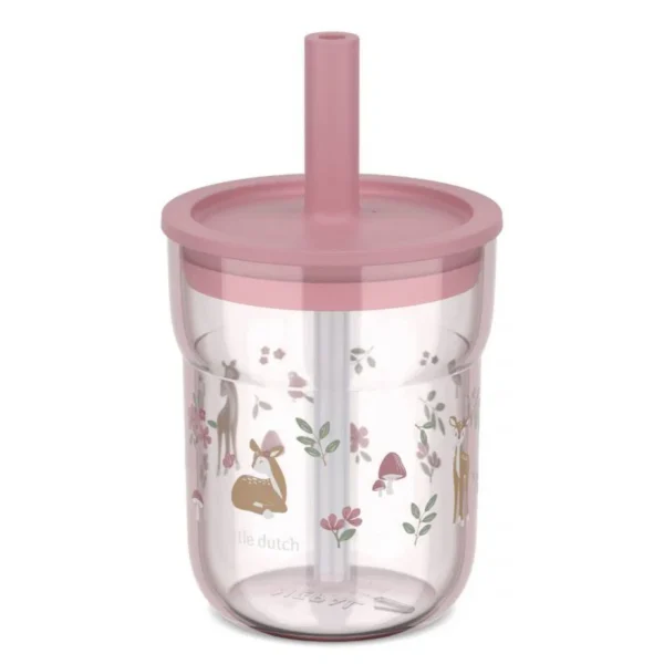 108023065406_1 Bicchiere con cannuccia 250 ml ROSA