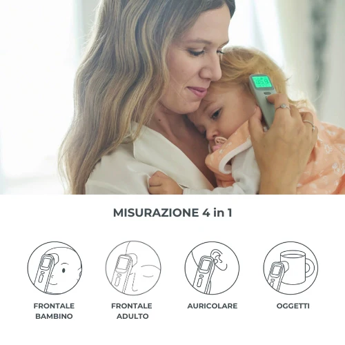 Termometro digitale frontale  e auricolare